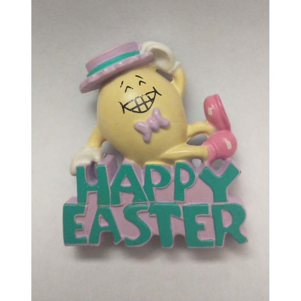 HAPPY EASTER Egg or M&M Hallmark Card Shop Vintage Pin 1984 Pastels